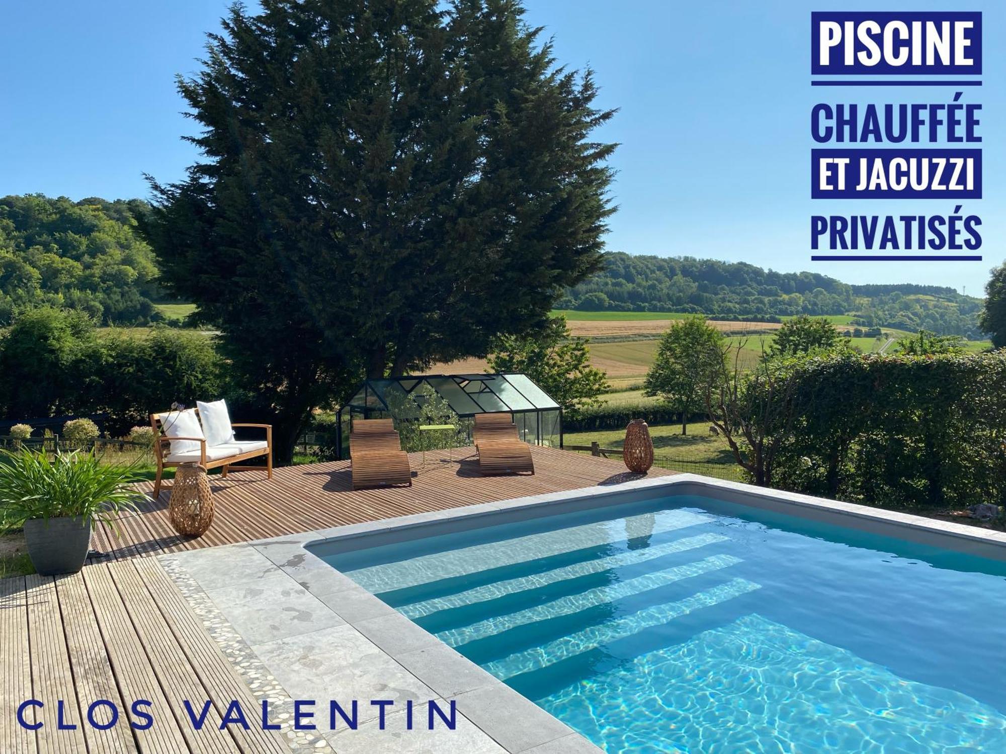 Gite Piscine Jacuzzi Privatises Clos Valentin Freulleville Camera foto